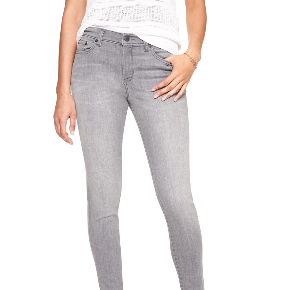 Banana Republic Petite Skinny Jeans, Light Grey